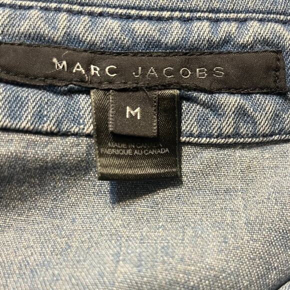 Marc Jacobs Denim Jean Jacket/Shacket Distressed Mens Medium Button Up Classic - Picture 6 of 8